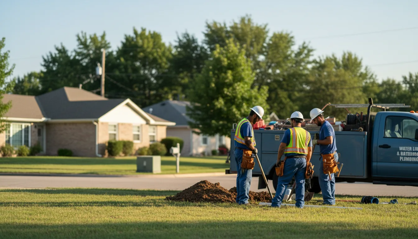 Residential water line and bathroom plumbing service in Elk Horn, IA